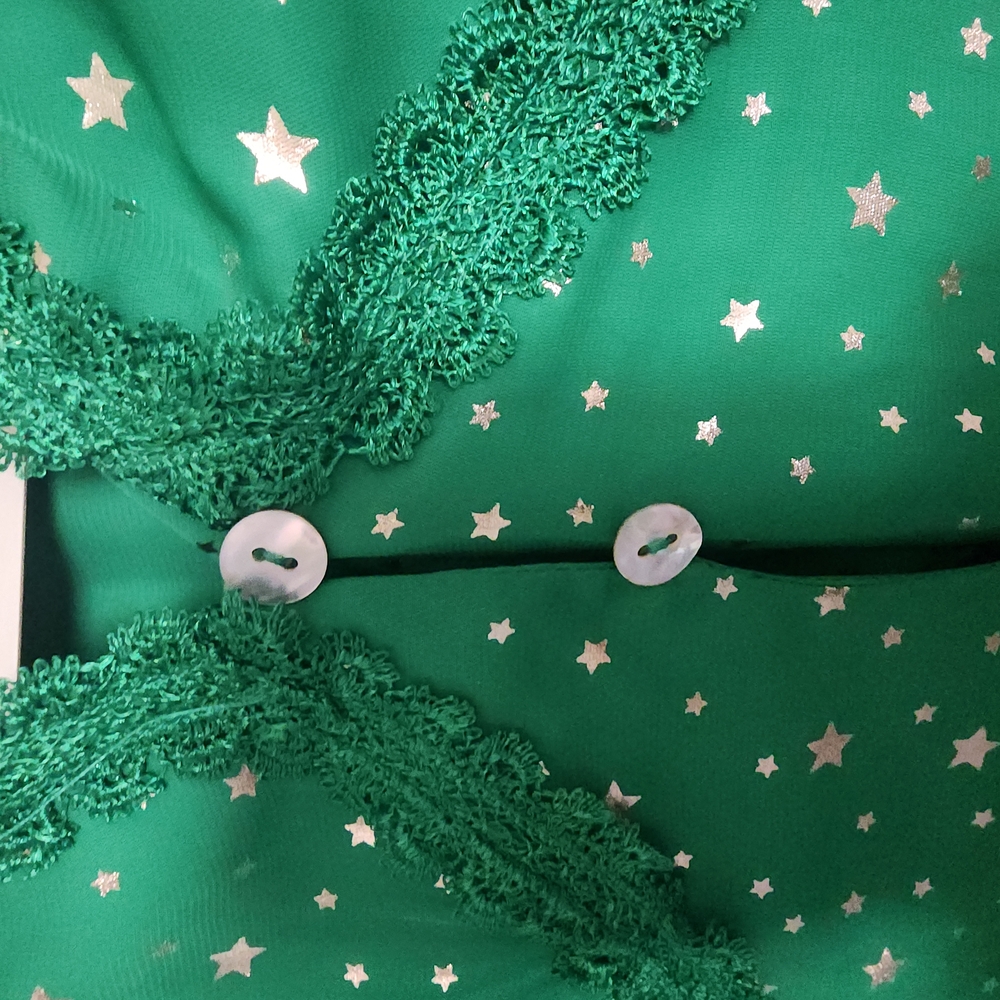 Never Fully Dressed Emerald Green Puff Sleeve Maxi Dress with Plunge Neckline - Picture 5 of 6